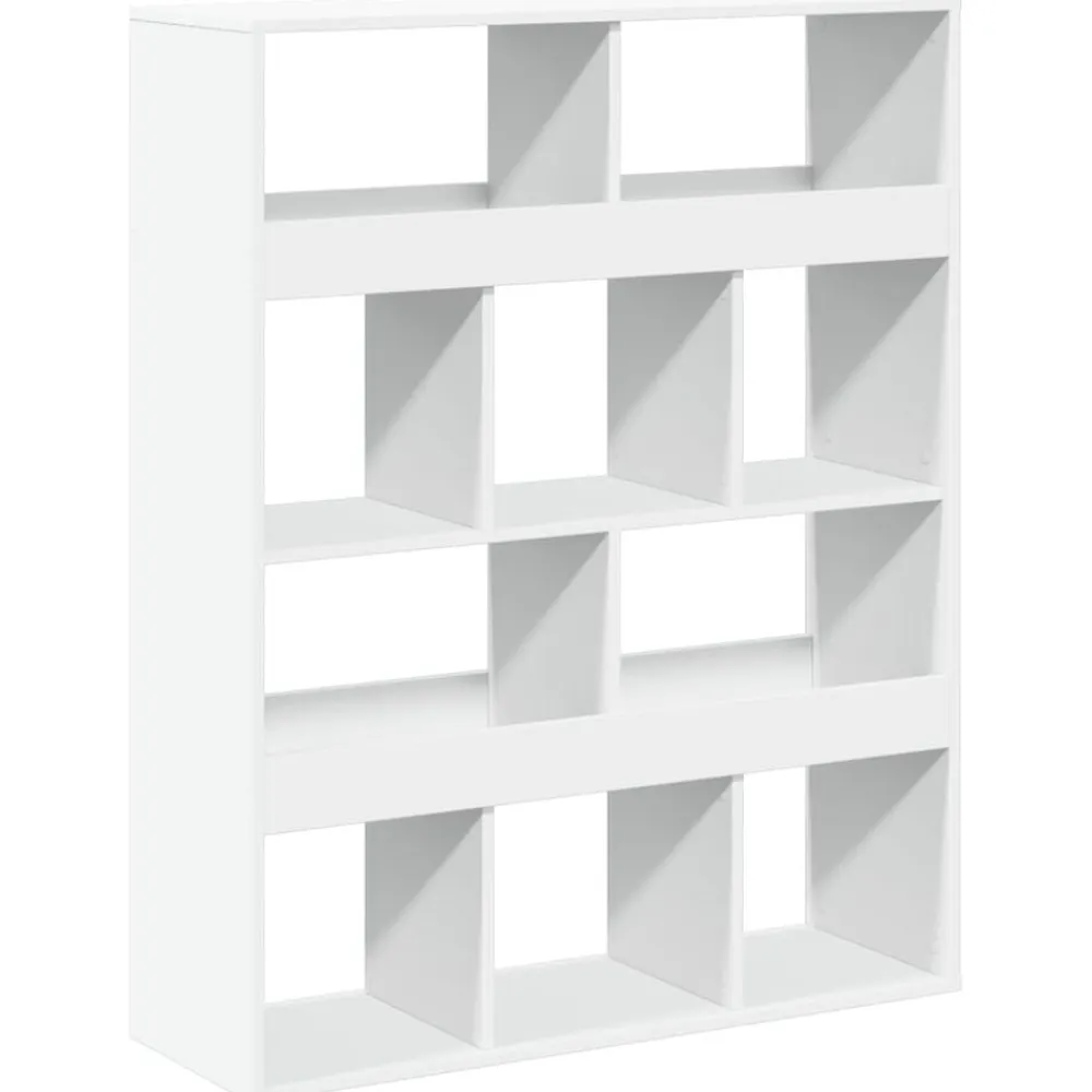 vidaXL Estanterías-Estantería de madera de ingeniería blanca 100x33x125,5 cm