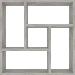 vidaXL Estantería de pared contrachapada gris hormigón 45,1x16x45,1 cm Gris hormig&oacute;n Clearance