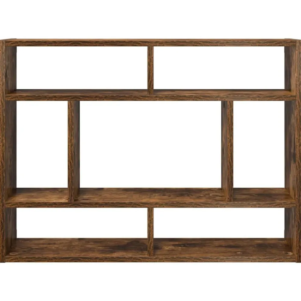 vidaXL Estantería de pared madera ingeniería 75x16x55 cm Roble ahumado New