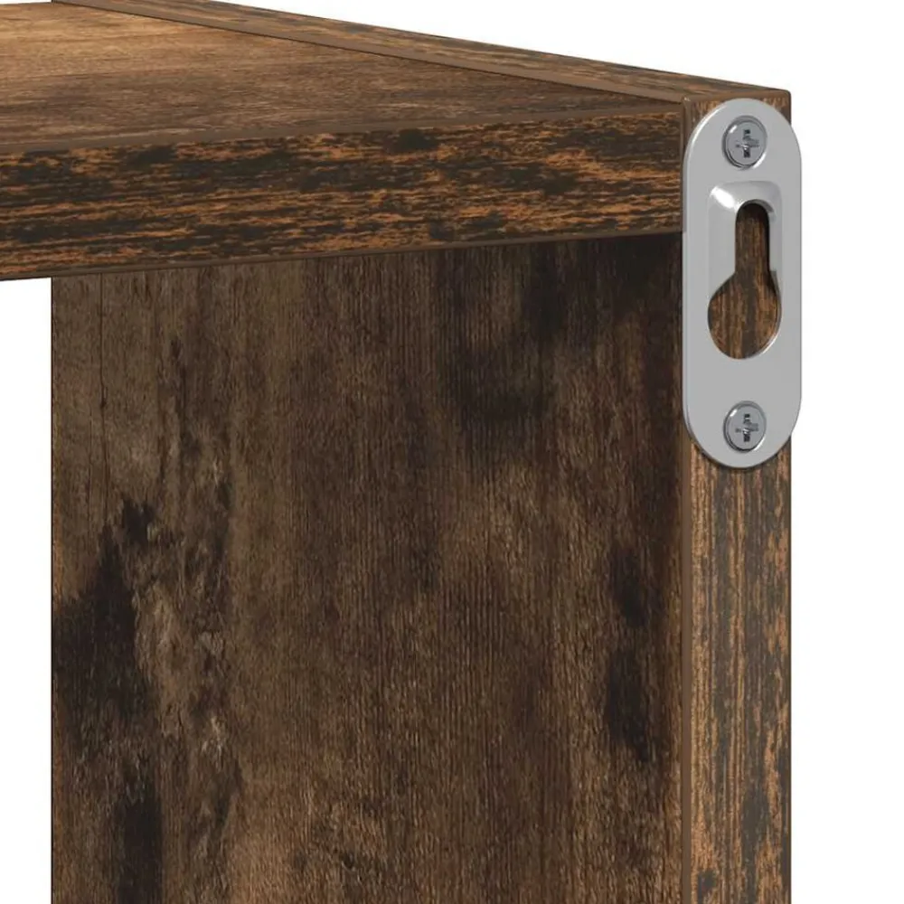 vidaXL Estantería de pared madera ingeniería 75x16x55 cm Roble ahumado New