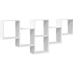 vidaXL Estantería de pared madera de ingeniería blanca 159x18x66 cm Blanco New