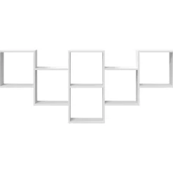 vidaXL Estantería de pared madera de ingeniería blanca 159x18x66 cm Blanco New
