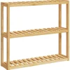 vidaXL Accesorios Para El Baño-Estantería de pared para baño de 3 niveles bambú 60x15x54 cm