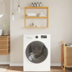 vidaXL Accesorios Para El Baño-Estantería de pared para baño de 3 niveles bambú 60x15x54 cm