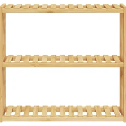 vidaXL Accesorios Para El Baño-Estantería de pared para baño de 3 niveles bambú 60x15x54 cm