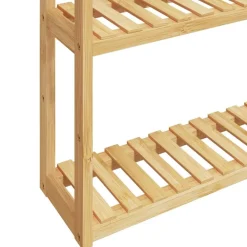 vidaXL Accesorios Para El Baño-Estantería de pared para baño de 3 niveles bambú 60x15x54 cm