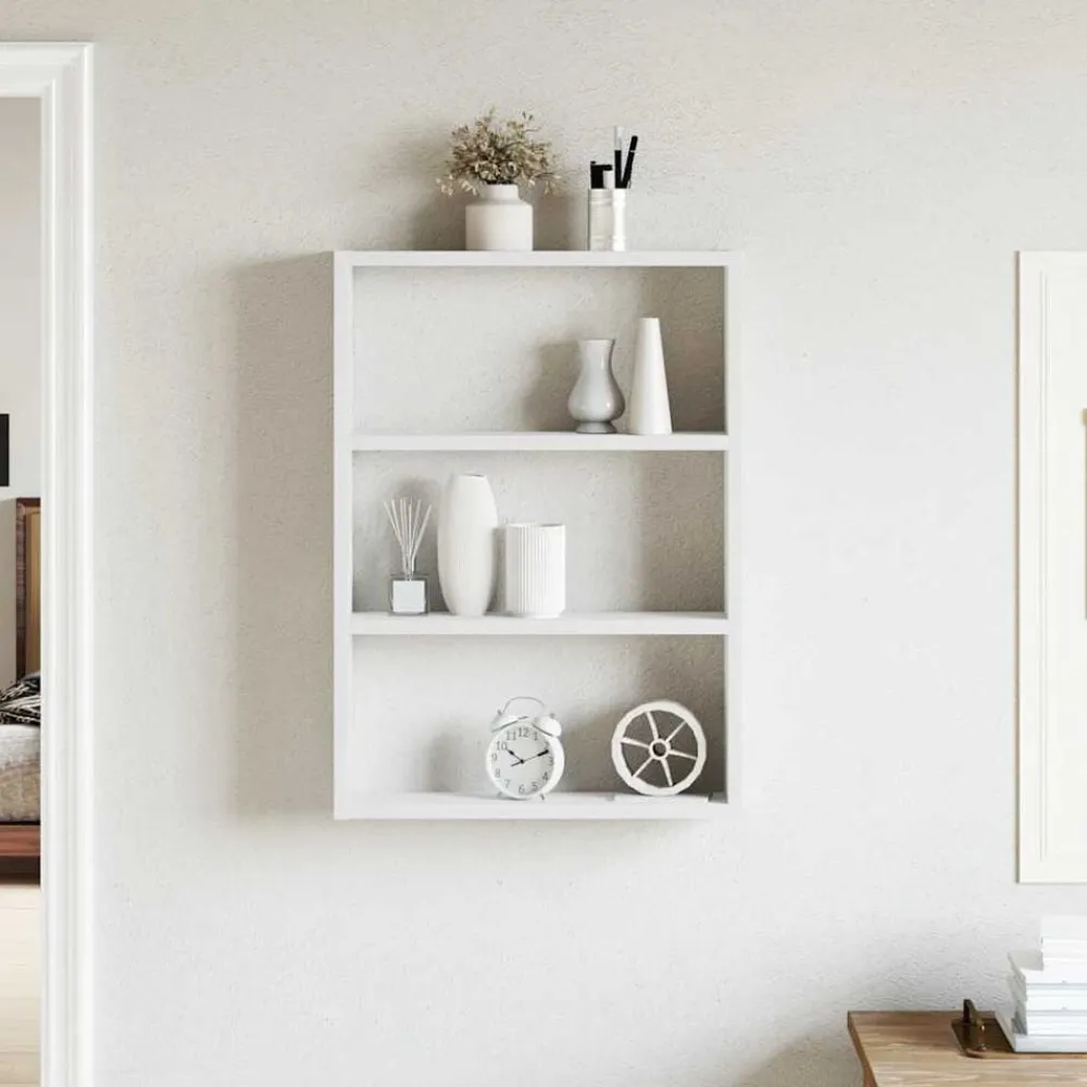 vidaXL Estantería de pared madera de ingeniería blanca 43x9x60 cm Blanco Hot