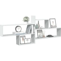 vidaXL Estantería de pared madera ingeniería blanca 167,5x18x68 cm Blanco Clearance