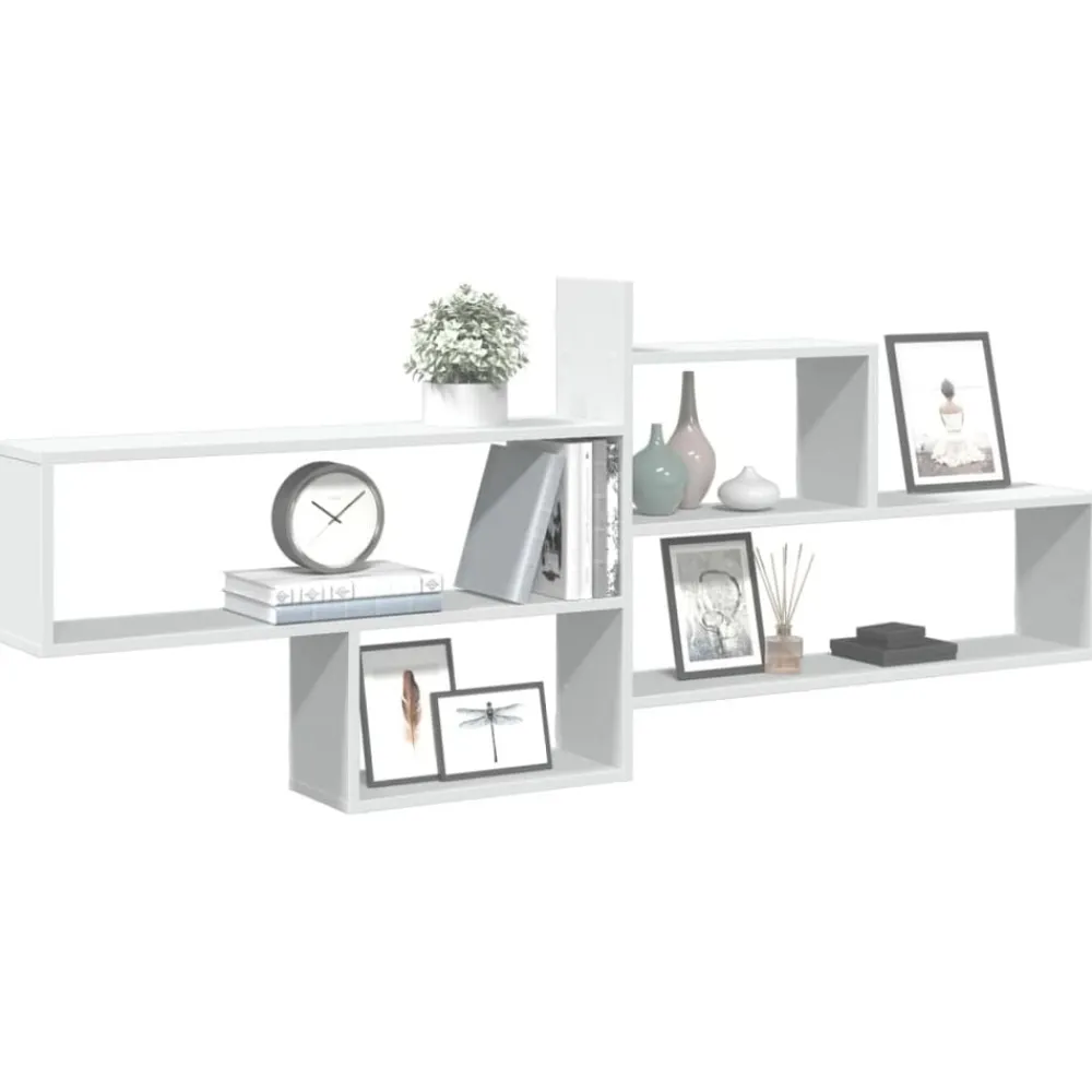 vidaXL Estantería de pared madera ingeniería blanca 167,5x18x68 cm Blanco Clearance