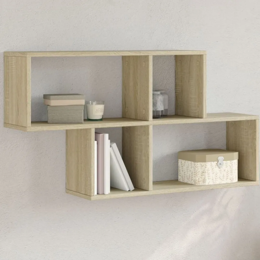 vidaXL Estanterías-Estantería de pared madera ingeniería 100x20x53 cm