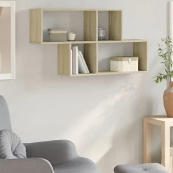 vidaXL Estanterías-Estantería de pared madera ingeniería 100x20x53 cm