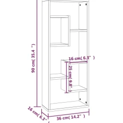 vidaXL Estantería de pared madera ingeniería marrón roble 36x16x90 cm Marrón roble Best
