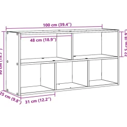 vidaXL Estanterías-Estantería de pared madera ingeniería 100x25x50 cm