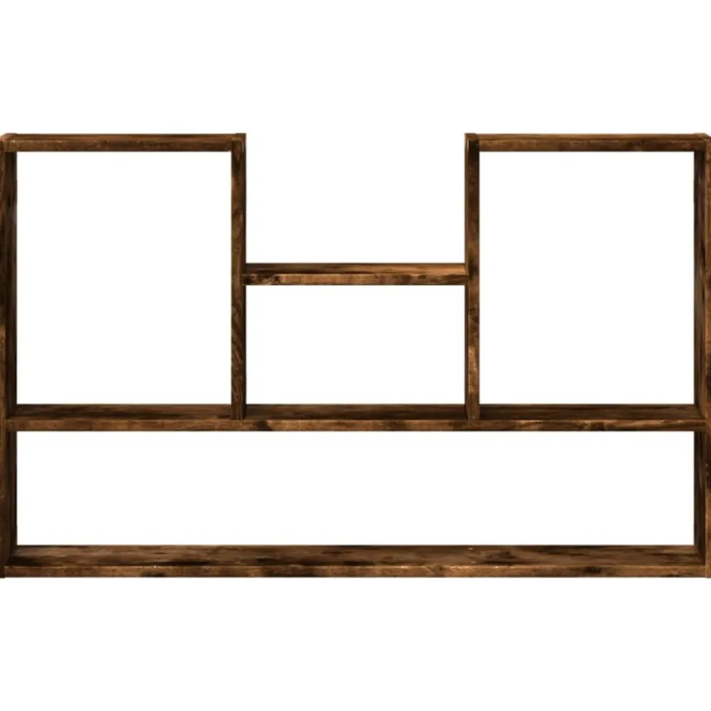 vidaXL Estantería de pared madera ingeniería 99x15x60 cm Roble ahumado Sale