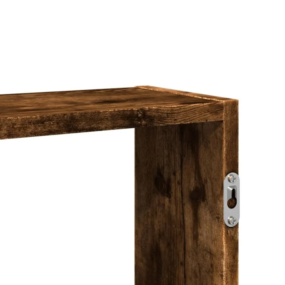 vidaXL Estantería de pared madera ingeniería 99x15x60 cm Roble ahumado Sale