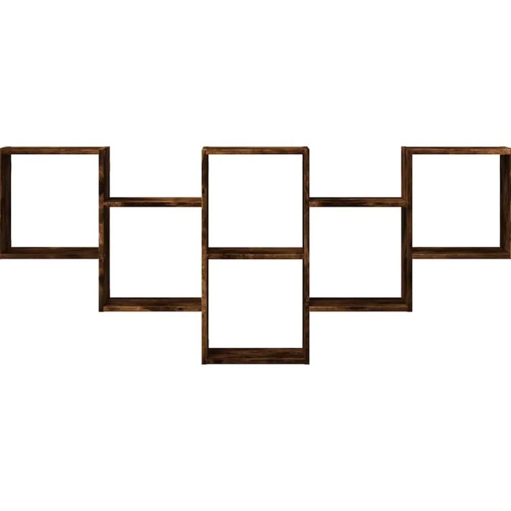 vidaXL Estantería de pared madera ingeniería 159x18x66cm Roble ahumado Outlet