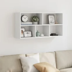 vidaXL Estantería de pared madera ingeniería blanca 100x25x50 cm Blanco Outlet