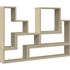 vidaXL Estantería de pared madera ingeniería 96x12x64 cm Roble Sonoma New