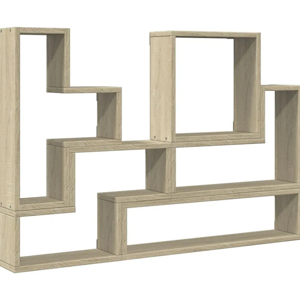 vidaXL Estantería de pared madera ingeniería 96x12x64 cm Roble Sonoma New