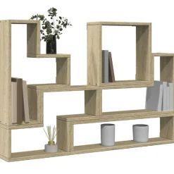 vidaXL Estantería de pared madera ingeniería 96x12x64 cm Roble Sonoma New