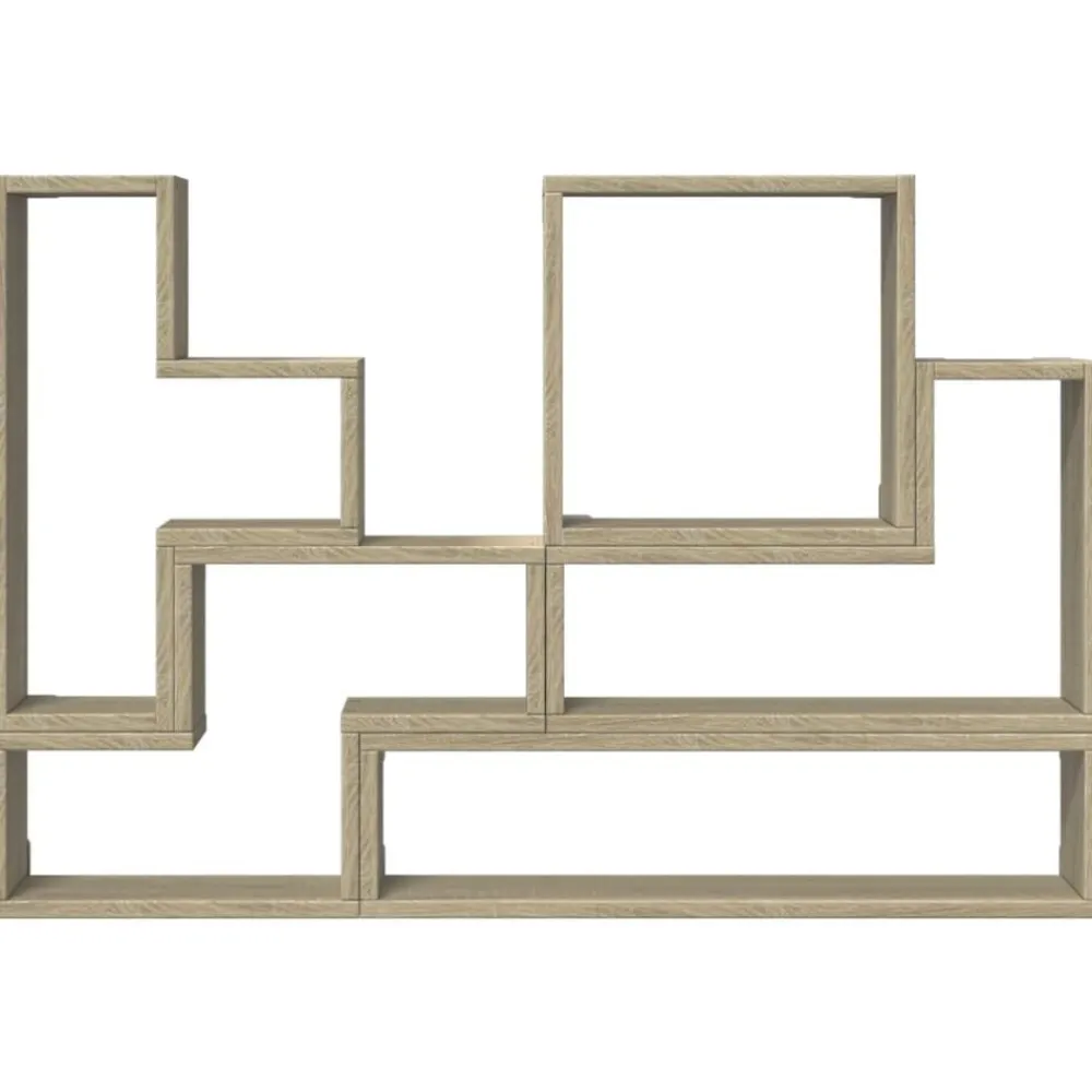 vidaXL Estantería de pared madera ingeniería 96x12x64 cm Roble Sonoma New