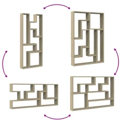 vidaXL Estantería de pared madera ingeniería 96x12x64 cm Roble Sonoma New