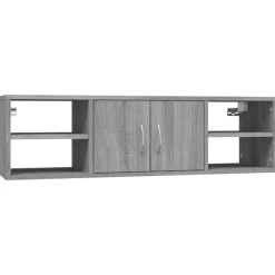 vidaXL Estanterías-Estantería de pared madera contrachapada gris 102x30x29 cm