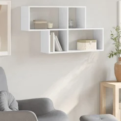 vidaXL Estanterías-Estantería de pared madera ingeniería 100x20x53 cm
