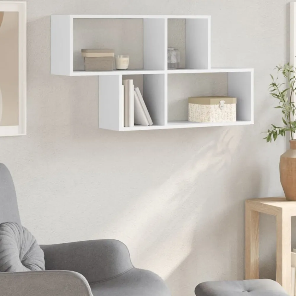 vidaXL Estanterías-Estantería de pared madera ingeniería 100x20x53 cm