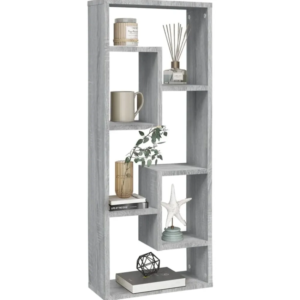 vidaXL Estantería de pared madera de ingeniería 36x16x90cm Gris sonoma Clearance