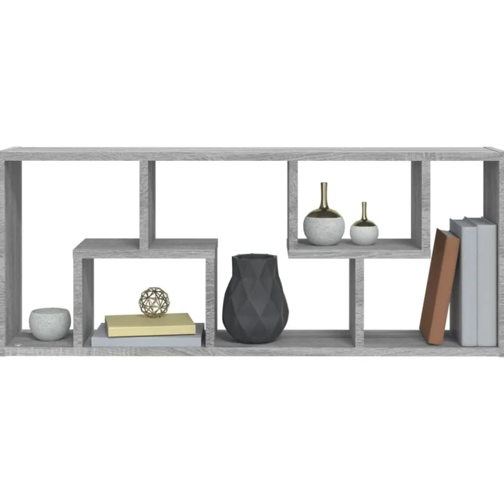 vidaXL Estantería de pared madera de ingeniería 36x16x90cm Gris sonoma Clearance