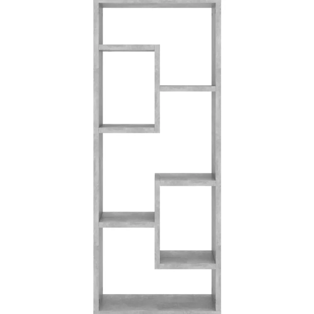vidaXL Estantería de pared contrachapada gris hormigón 36x16x90 cm Gris hormigón Outlet