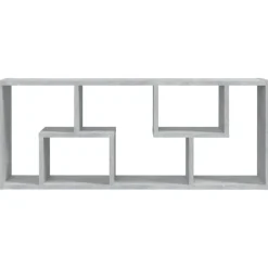 vidaXL Estantería de pared contrachapada gris hormigón 36x16x90 cm Gris hormigón Outlet