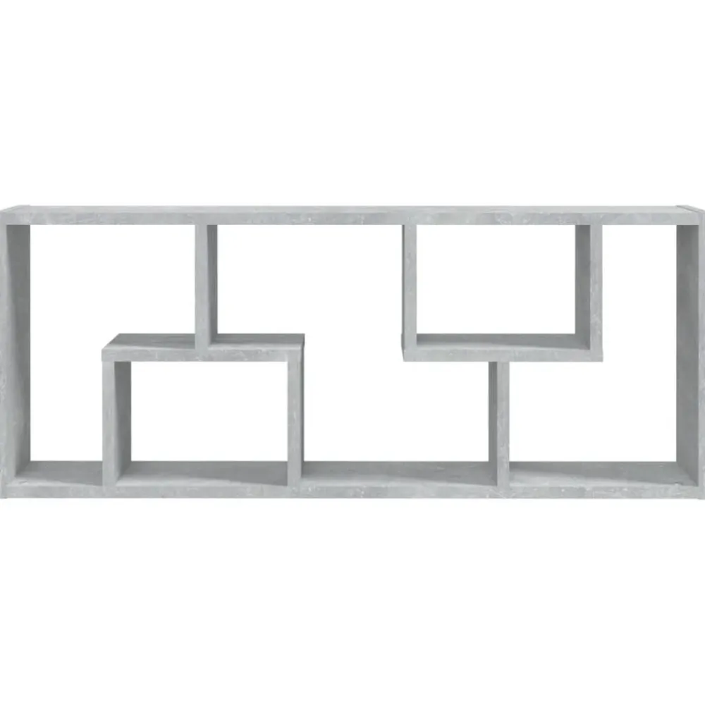 vidaXL Estantería de pared contrachapada gris hormigón 36x16x90 cm Gris hormigón Outlet