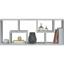 vidaXL Estantería de pared contrachapada gris hormigón 36x16x90 cm Gris hormigón Outlet