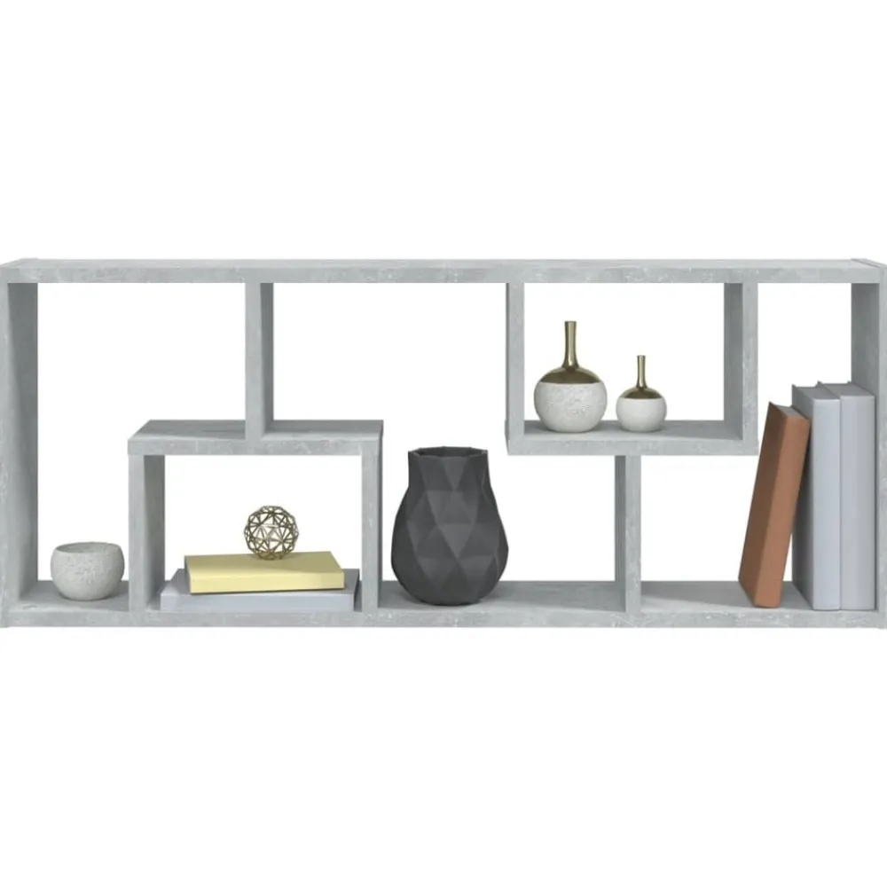 vidaXL Estantería de pared contrachapada gris hormigón 36x16x90 cm Gris hormigón Outlet