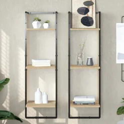 vidaXL Estantería de pared 3 niveles madera 30x25x100 cm Roble Sonoma Best
