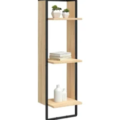 vidaXL Estantería de pared 3 niveles madera 30x25x100 cm Roble Sonoma Best