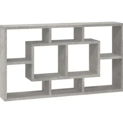 vidaXL Estantería de pared con 8 compartimentos gris hormigón Gris hormig&oacute;n