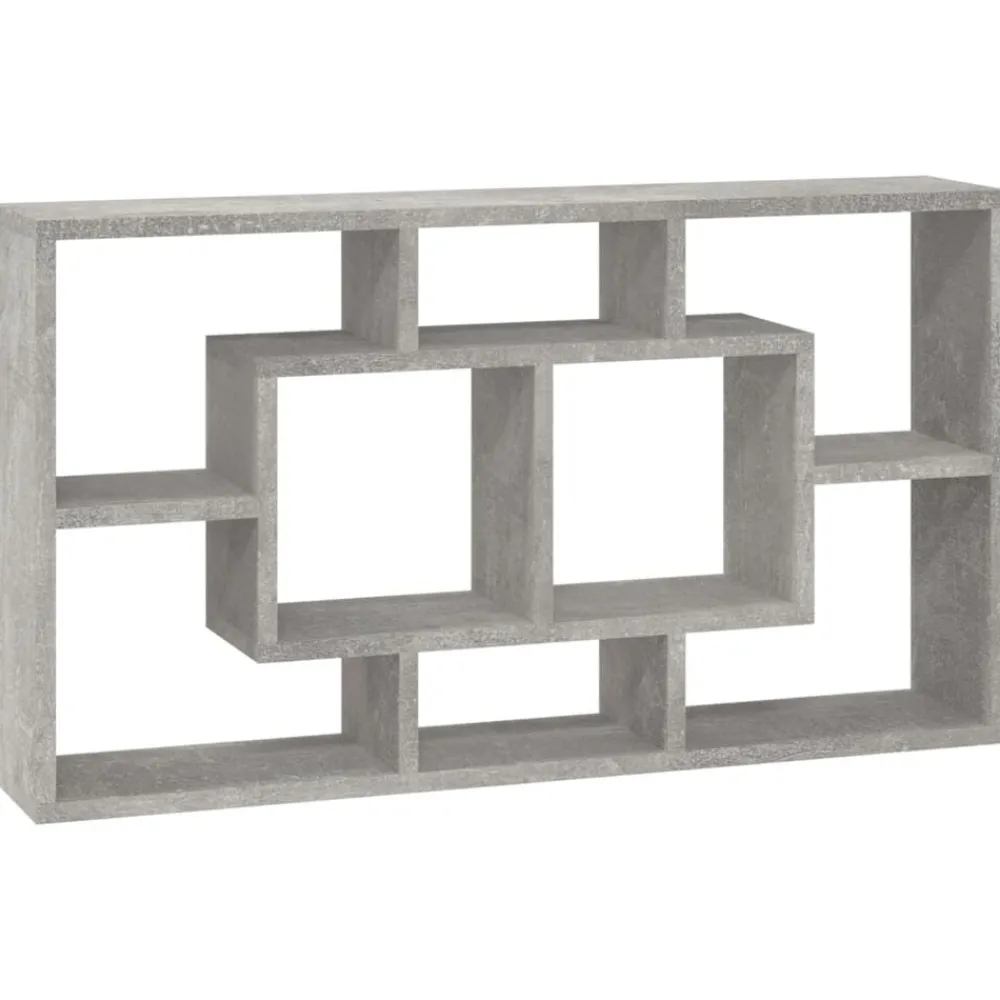 vidaXL Estantería de pared con 8 compartimentos gris hormigón Gris hormigón