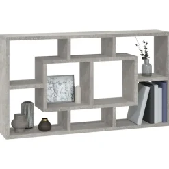 vidaXL Estantería de pared con 8 compartimentos gris hormigón Gris hormigón