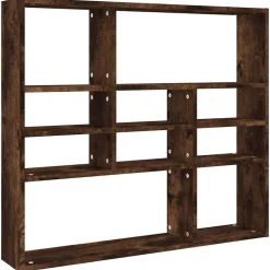 vidaXL Estantería de pared contrachapada 90x16x78 cm Roble ahumado Best