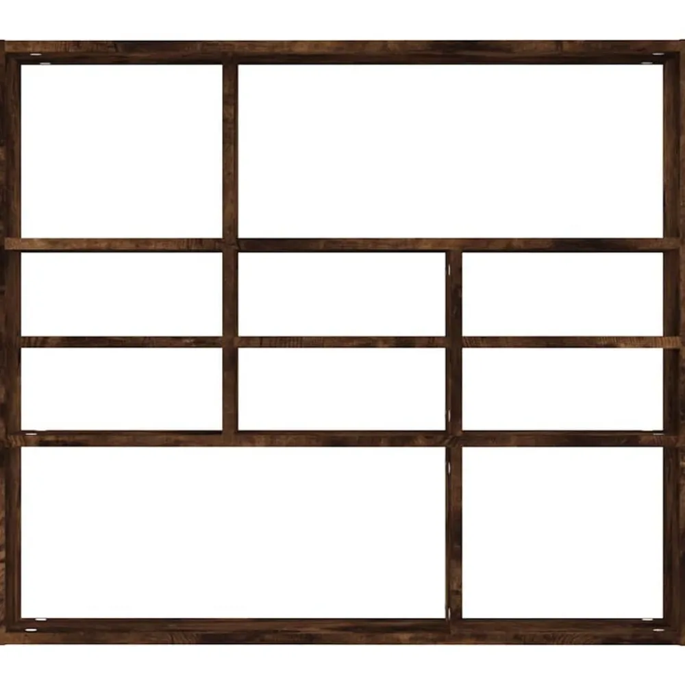 vidaXL Estantería de pared contrachapada 90x16x78 cm Roble ahumado Best