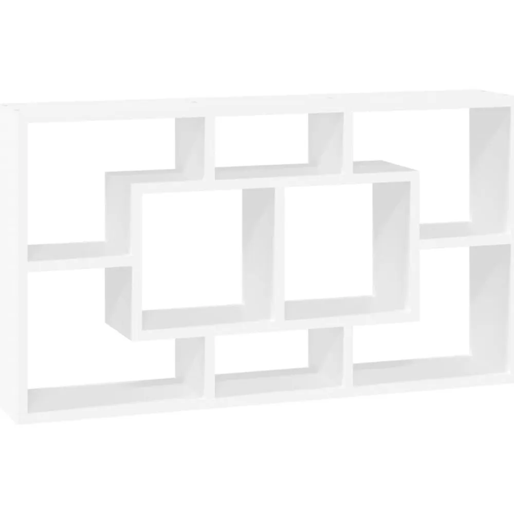 vidaXL Estantería de pared con 8 compartimentos Blanco brillante Online
