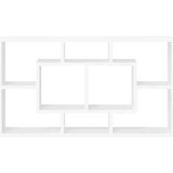vidaXL Estantería de pared con 8 compartimentos Blanco brillante Online