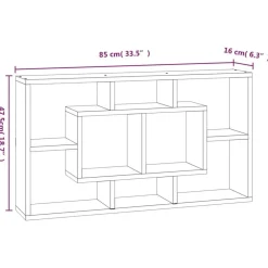 vidaXL Estantería de pared con 8 compartimentos Blanco brillante Online