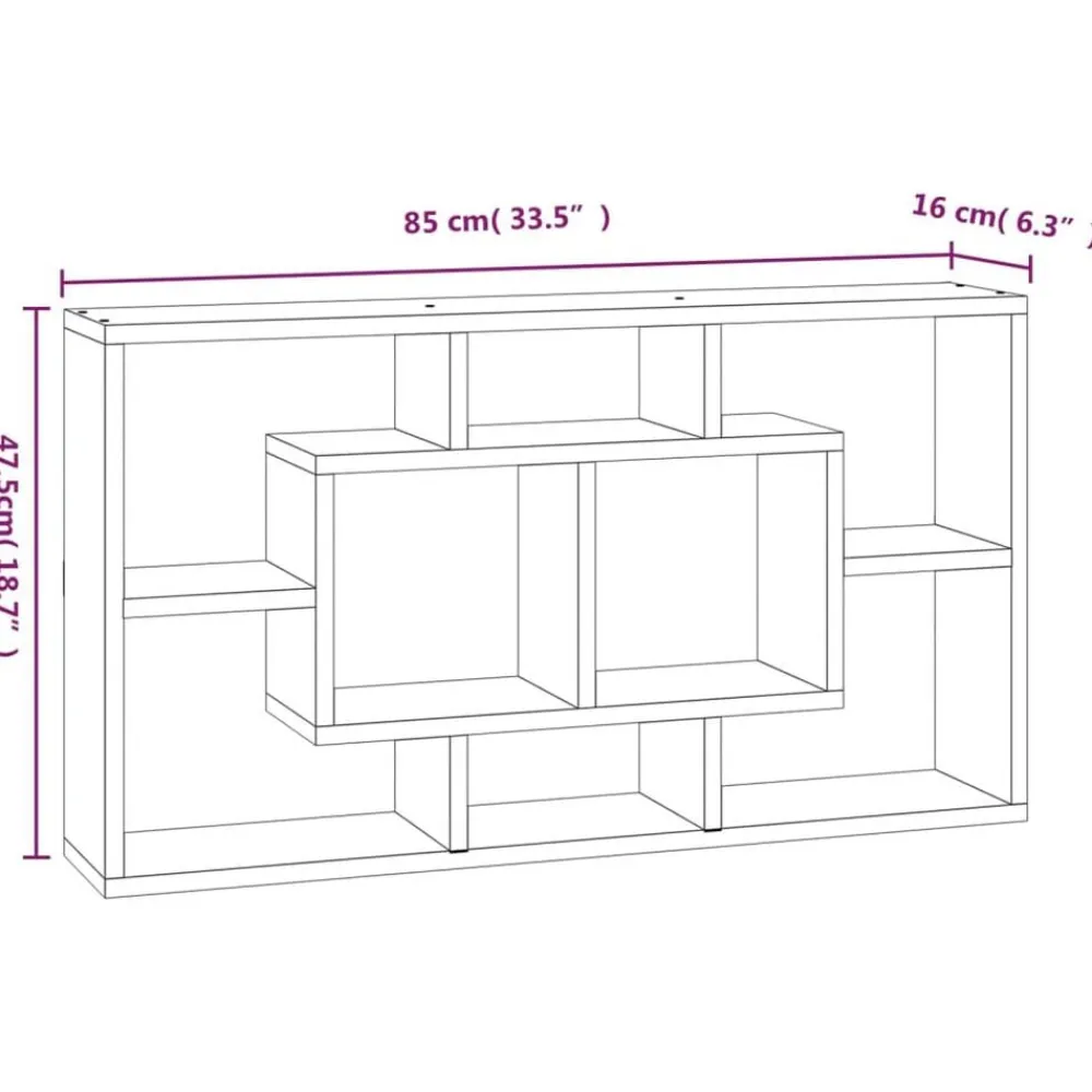 vidaXL Estantería de pared con 8 compartimentos Blanco brillante Online