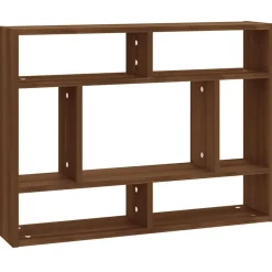 vidaXL Estantería de pared madera ingeniería roble marrón 75x16x55 cm Marr&oacute;n roble Discount