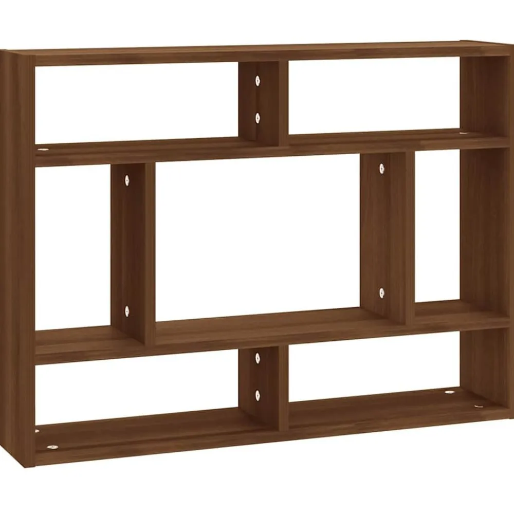 vidaXL Estantería de pared madera ingeniería roble marrón 75x16x55 cm Marrón roble Discount