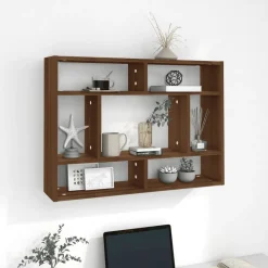 vidaXL Estantería de pared madera ingeniería roble marrón 75x16x55 cm Marr&oacute;n roble Discount